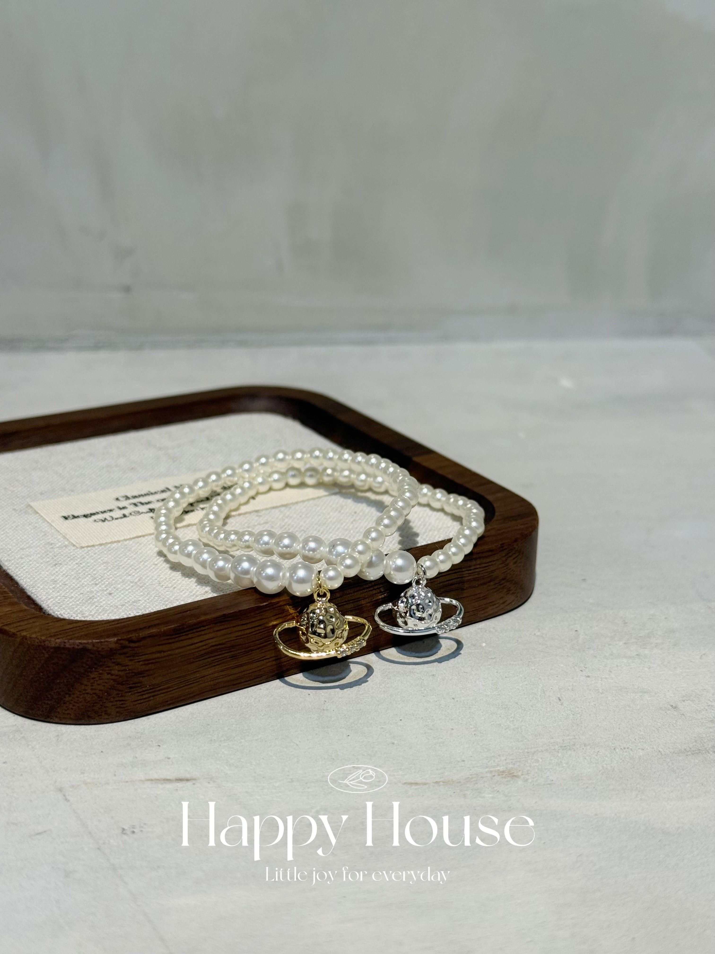 木星珍珠橡筋手鏈￼