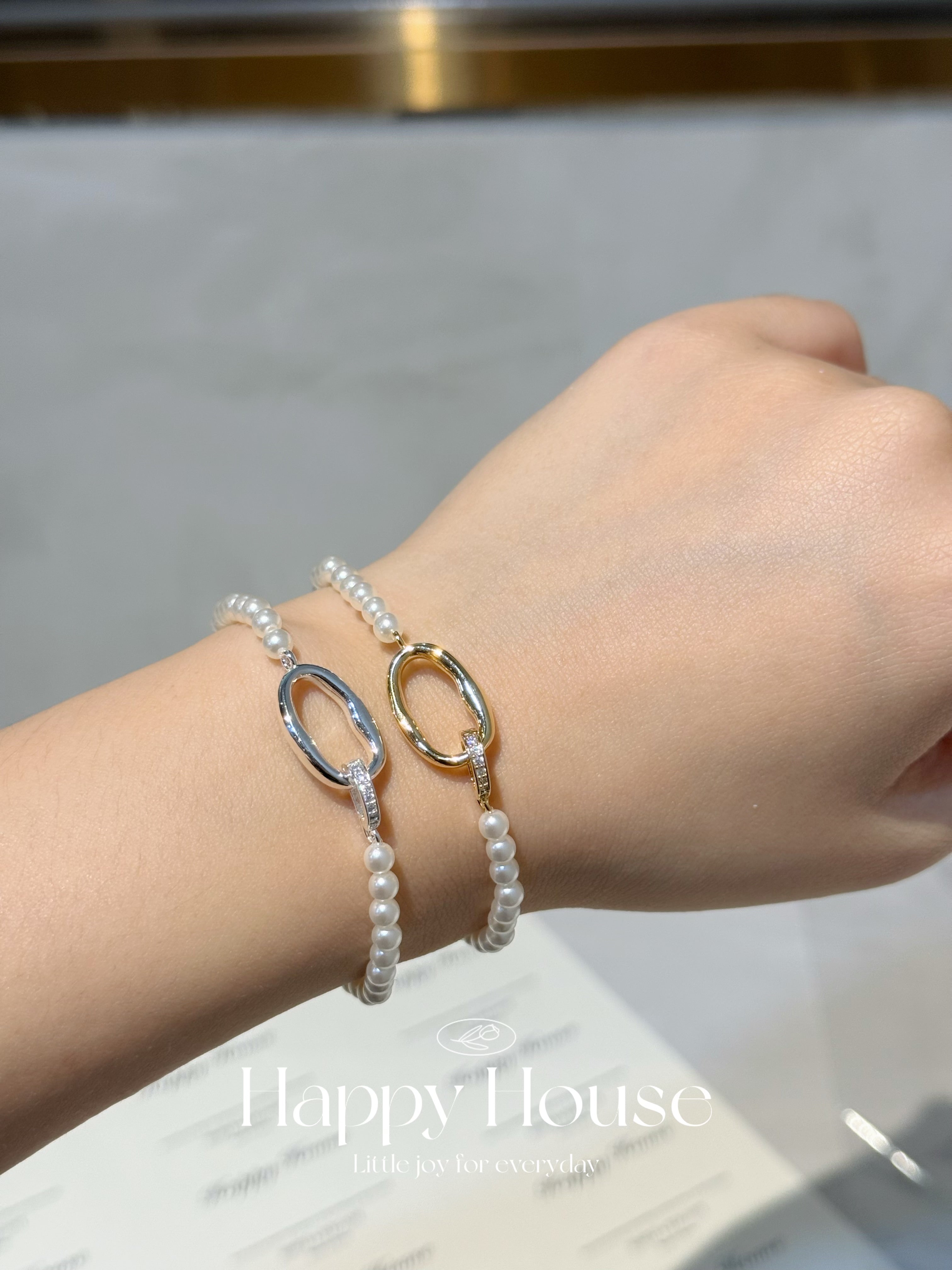 不規則圓形珍珠手鏈