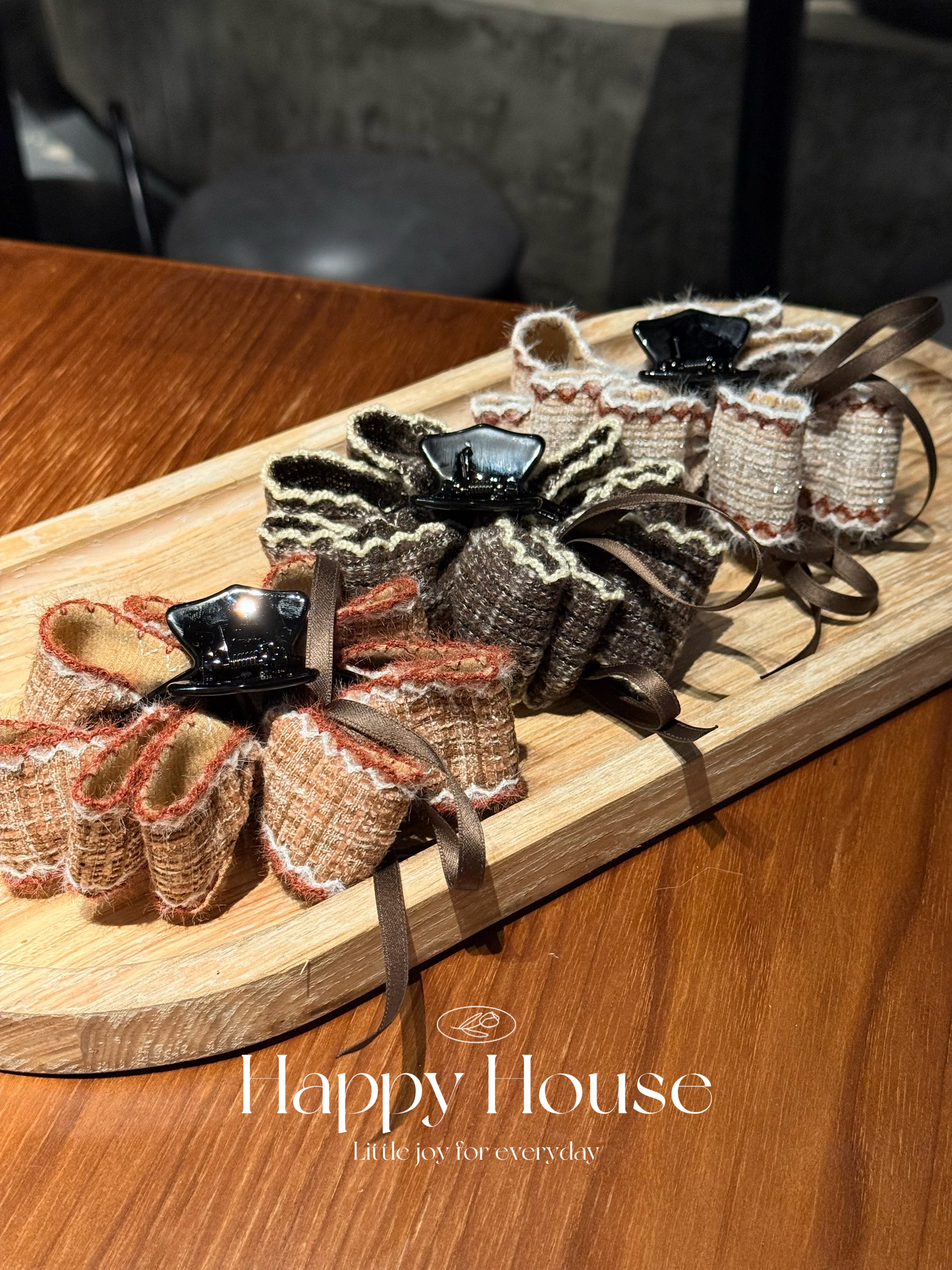 韓國三色tweed料抓夾