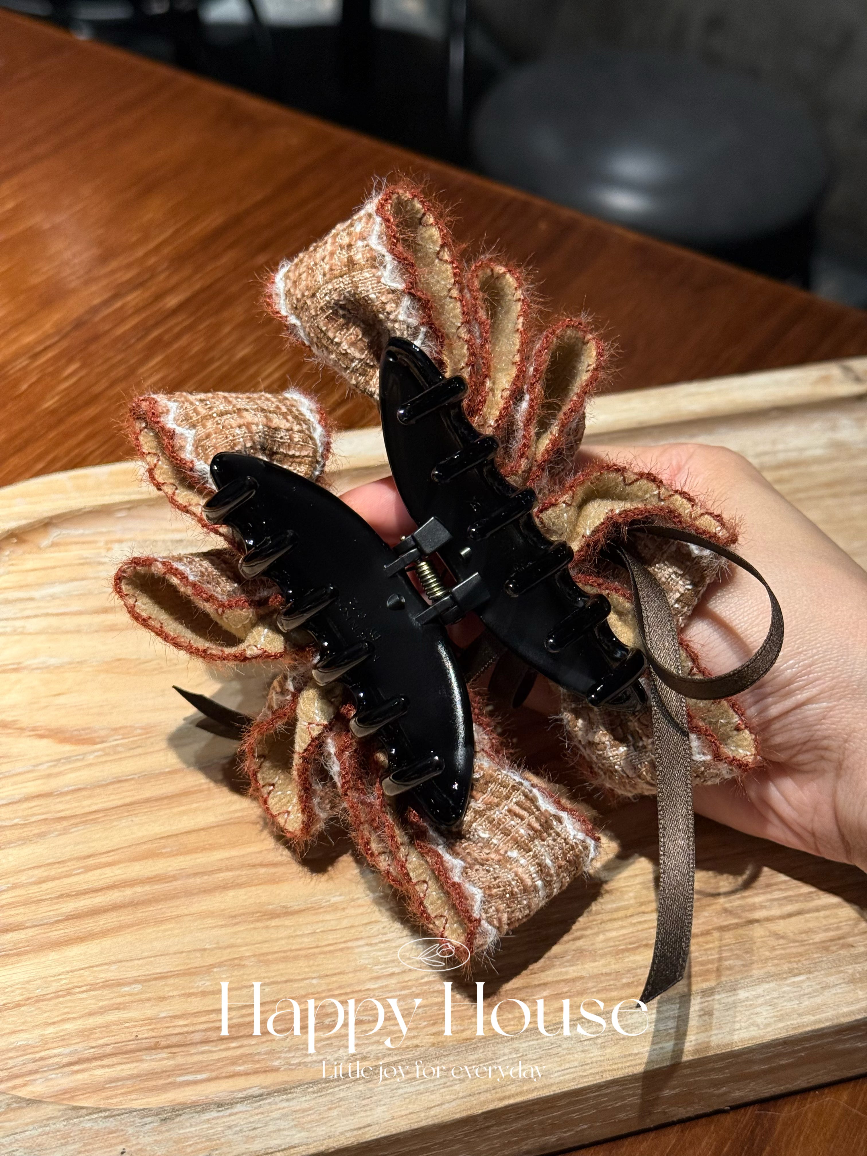 韓國三色tweed料抓夾