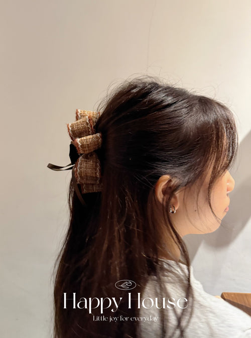 韓國三色tweed料抓夾