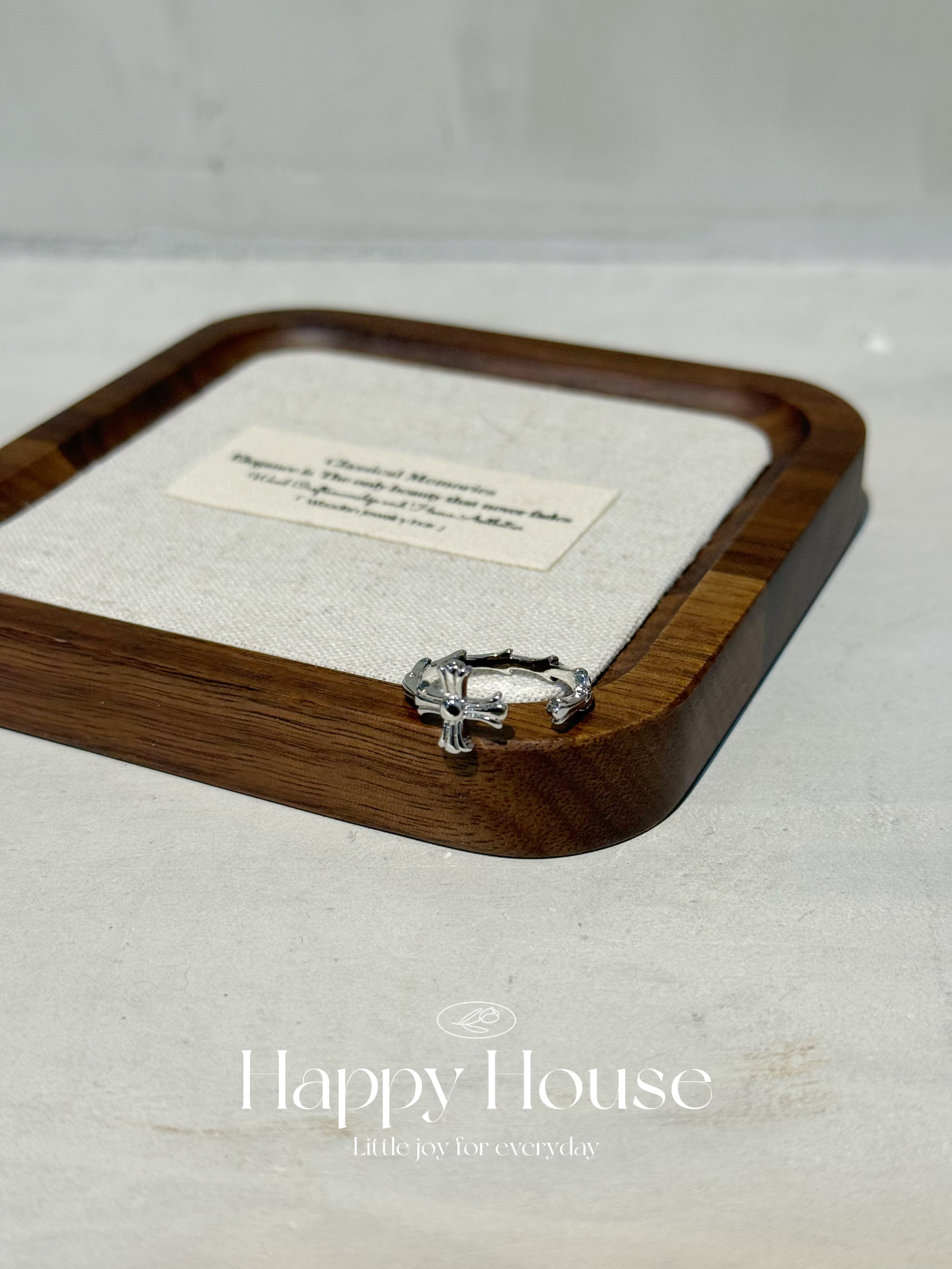 十字架閃石開口戒指