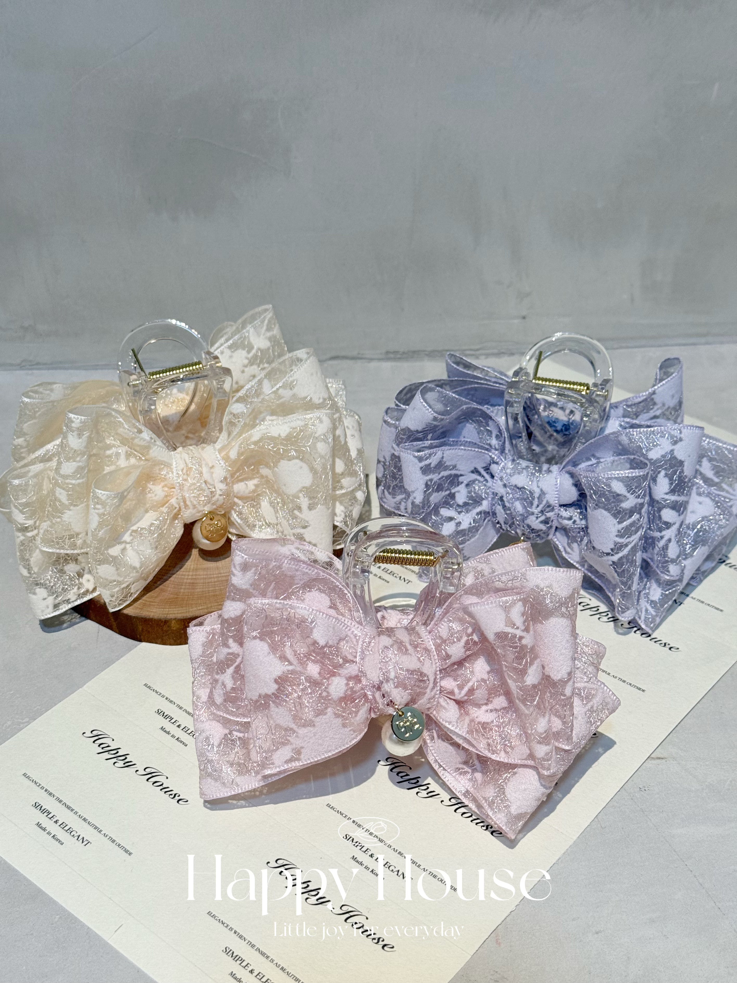 蕾絲花紋蝴蝶結抓夾