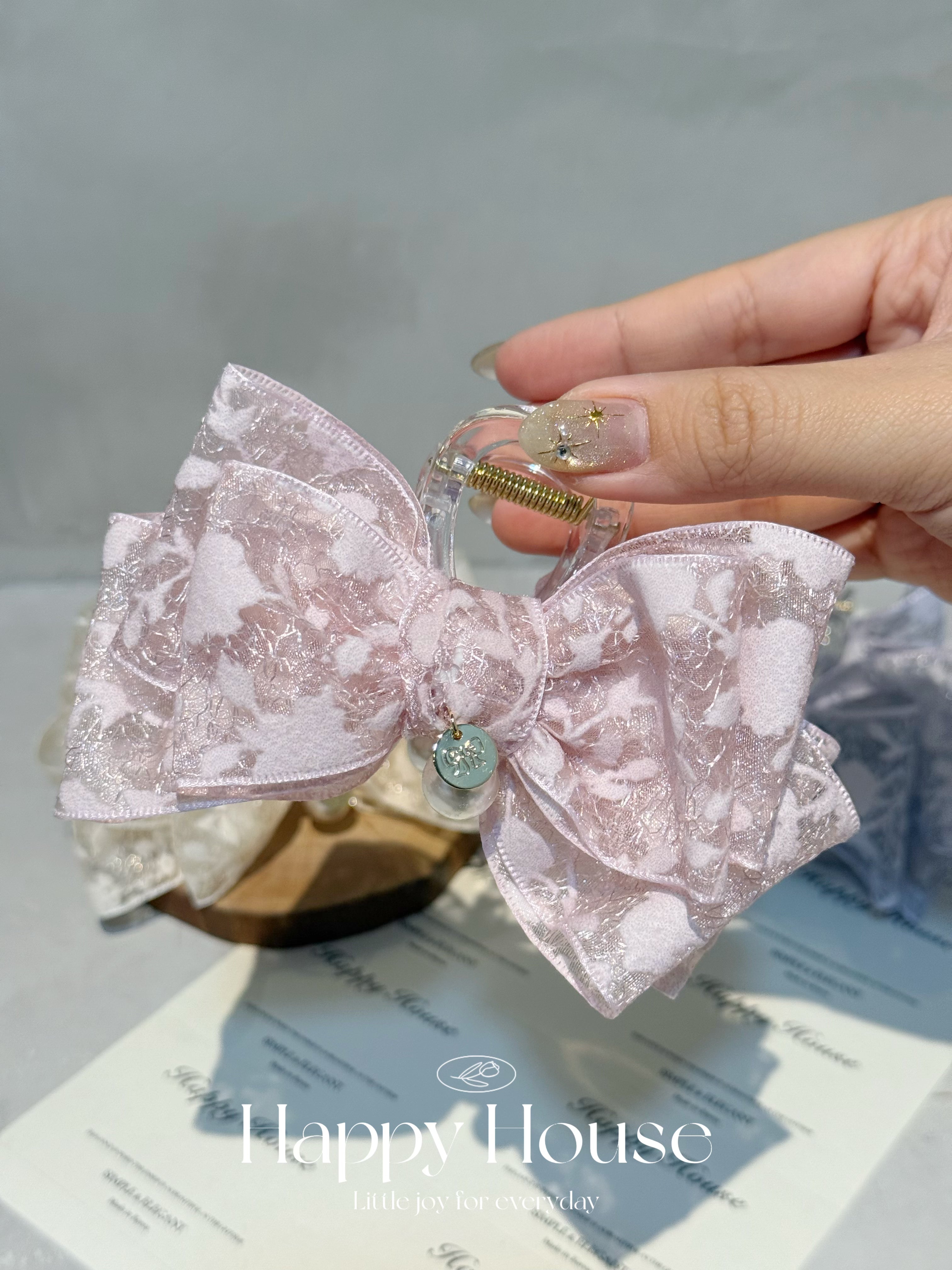 蕾絲花紋蝴蝶結抓夾