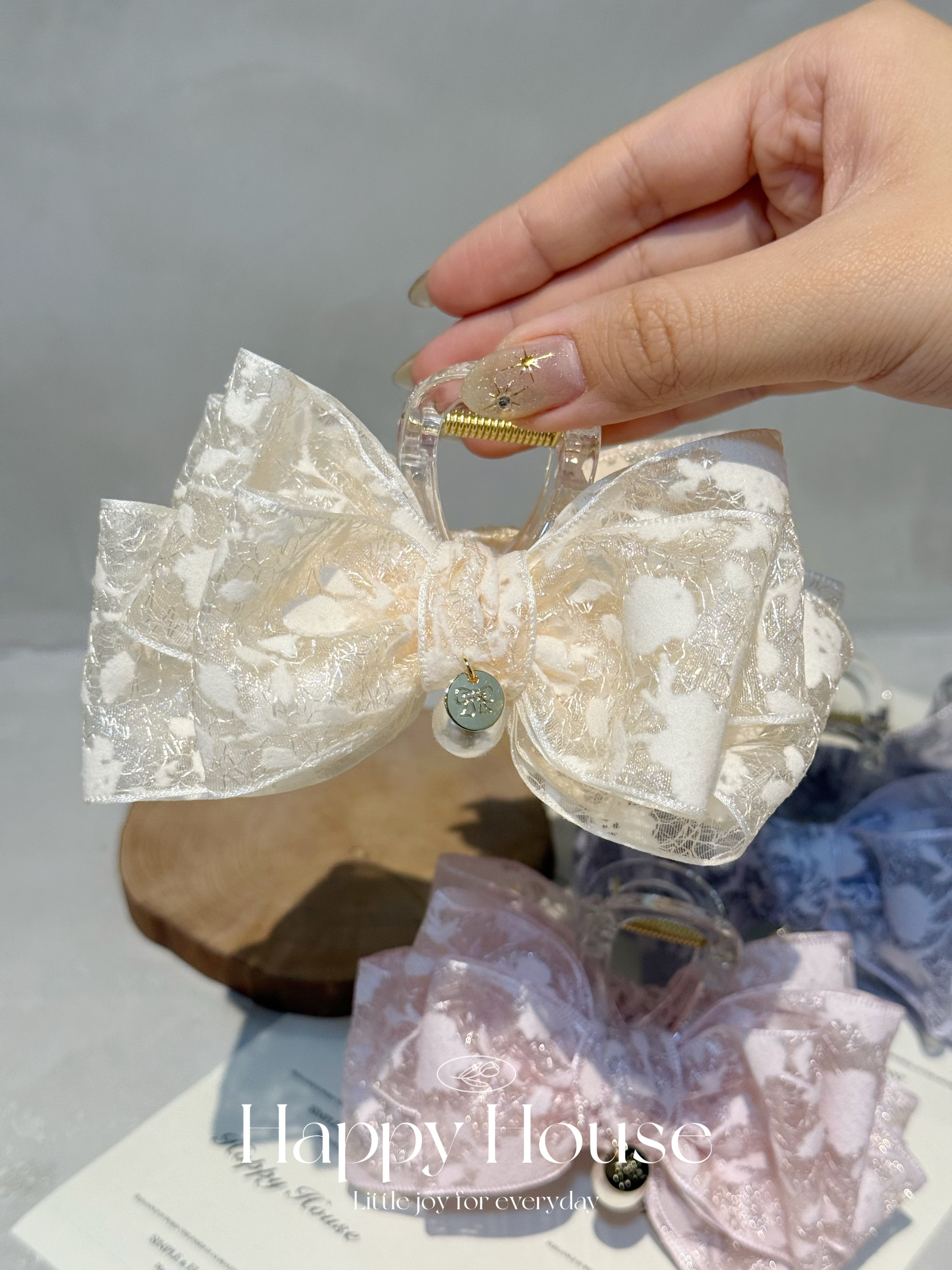 蕾絲花紋蝴蝶結抓夾