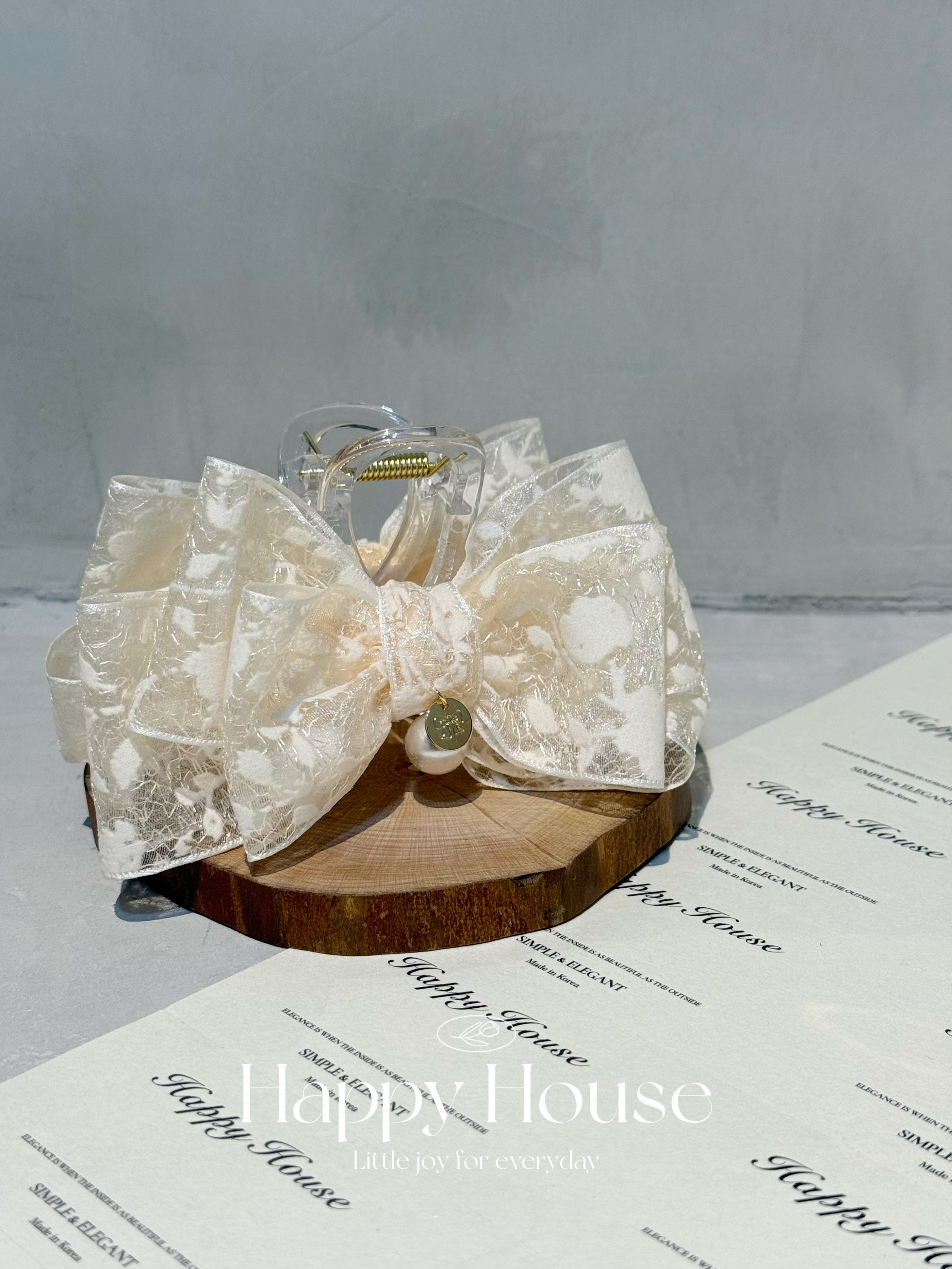 蕾絲花紋蝴蝶結抓夾