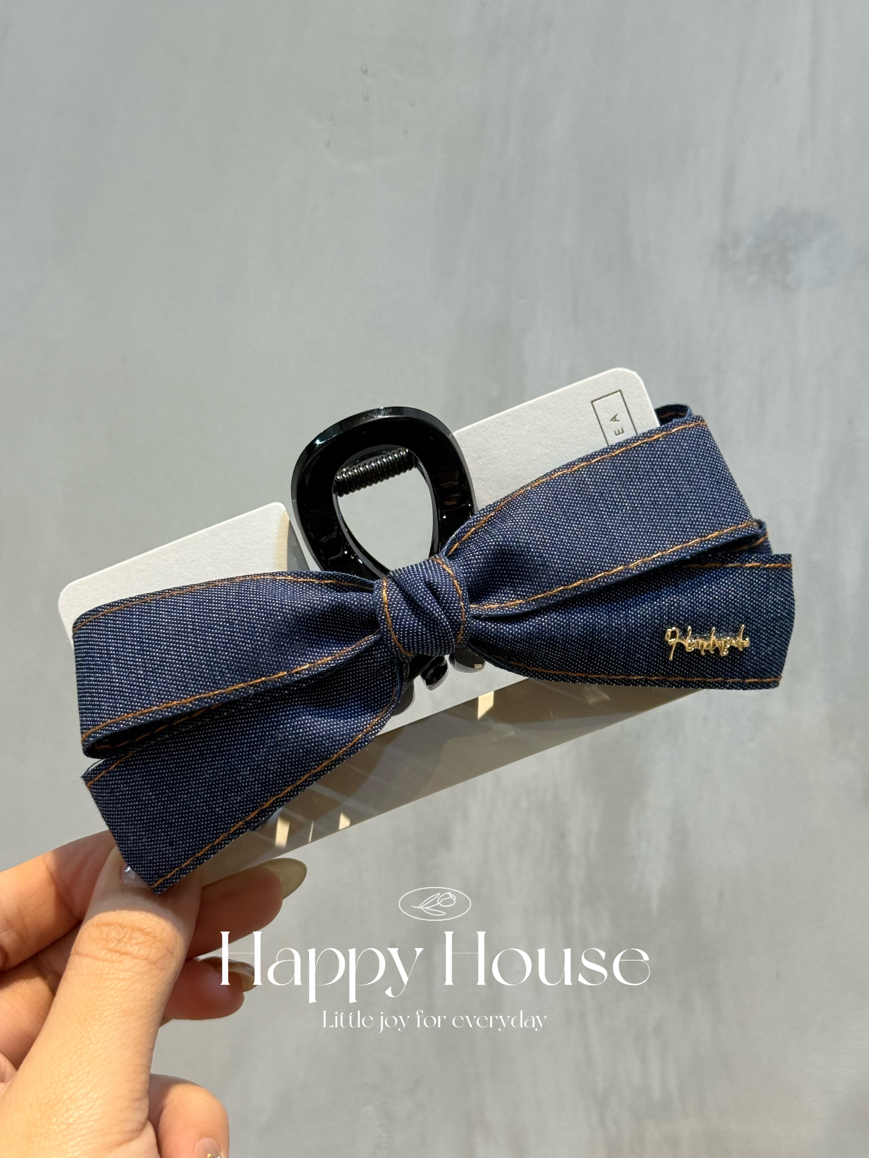 牛仔布蝴蝶結大抓夾