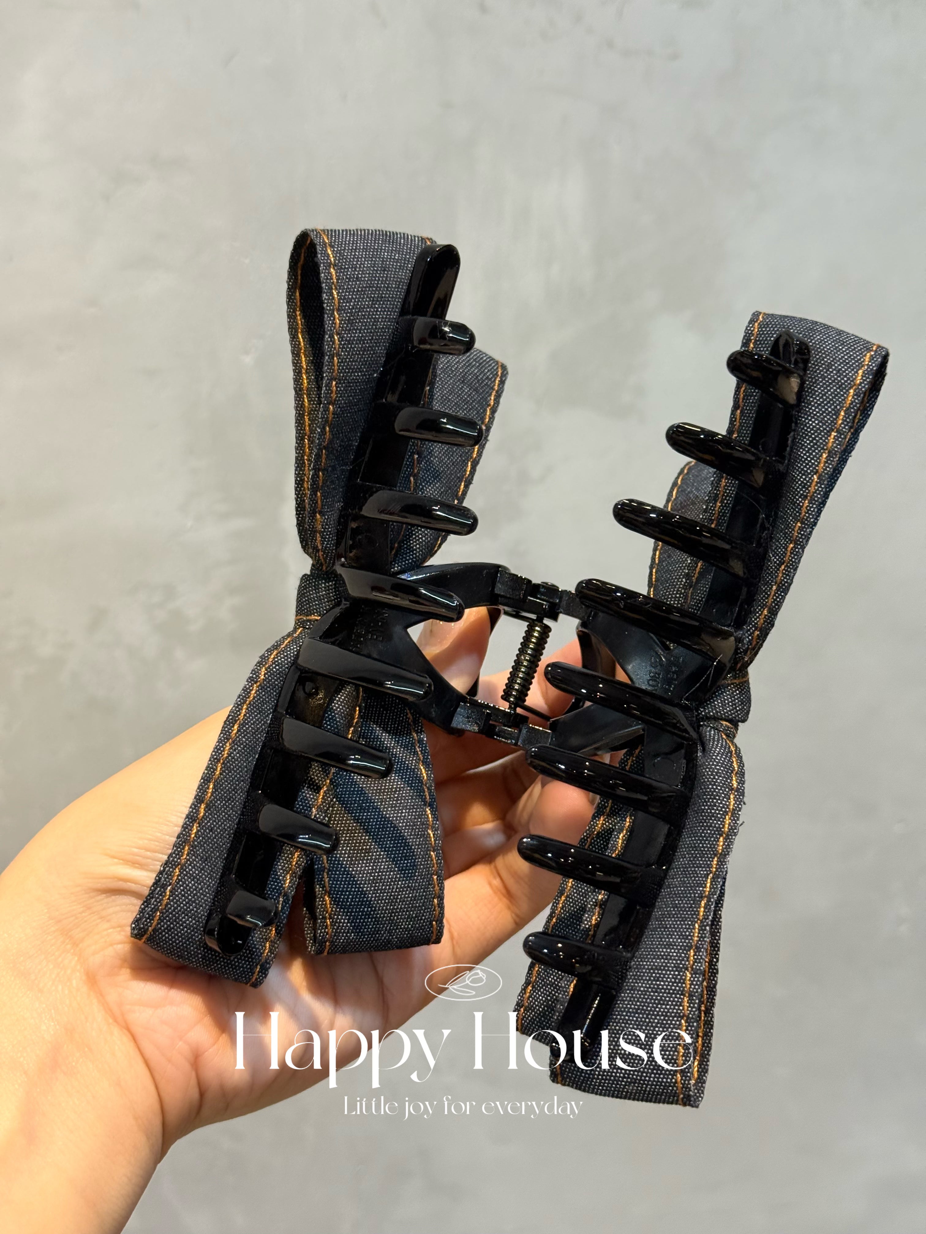 牛仔布蝴蝶結大抓夾