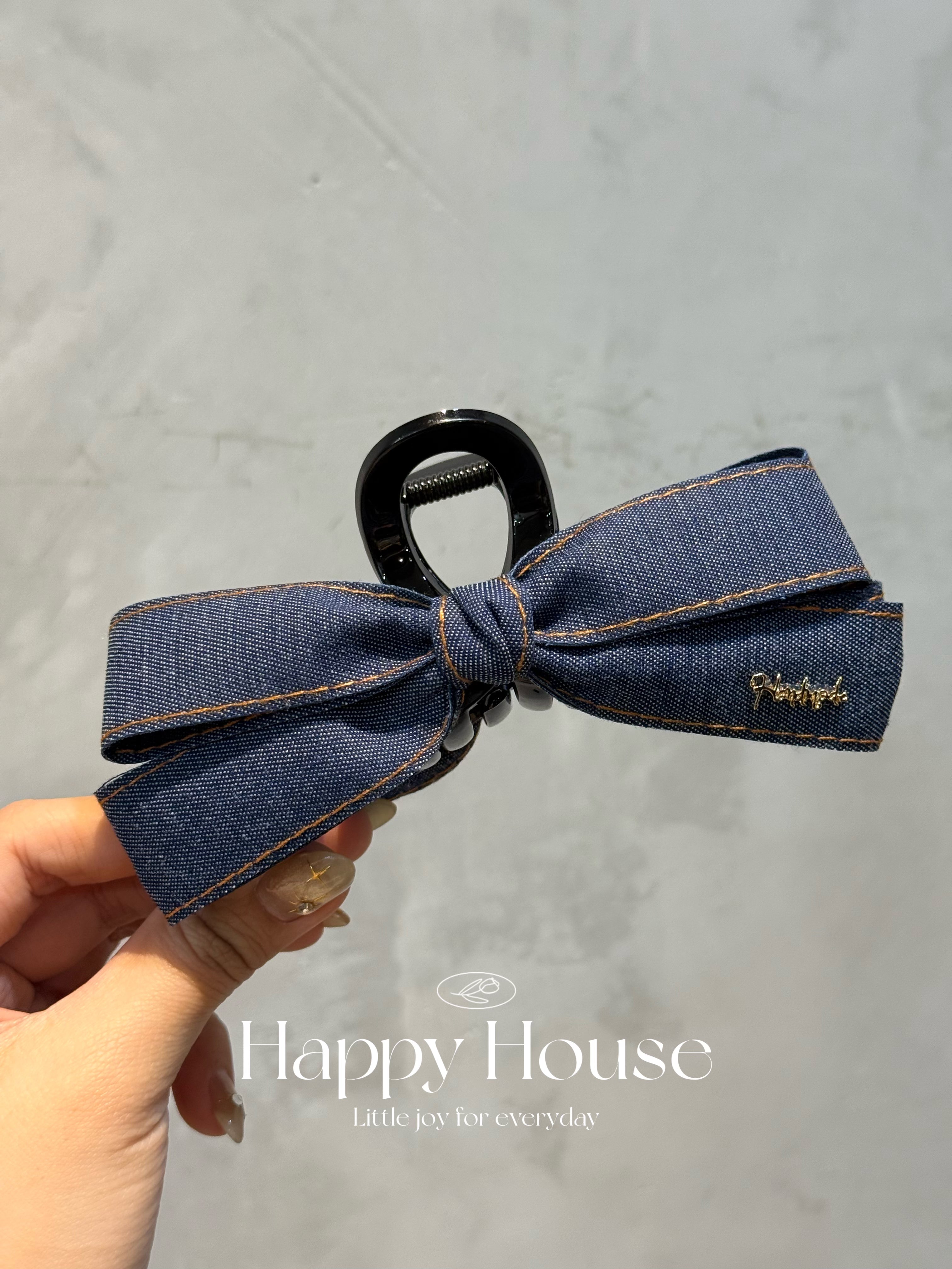 牛仔布蝴蝶結大抓夾