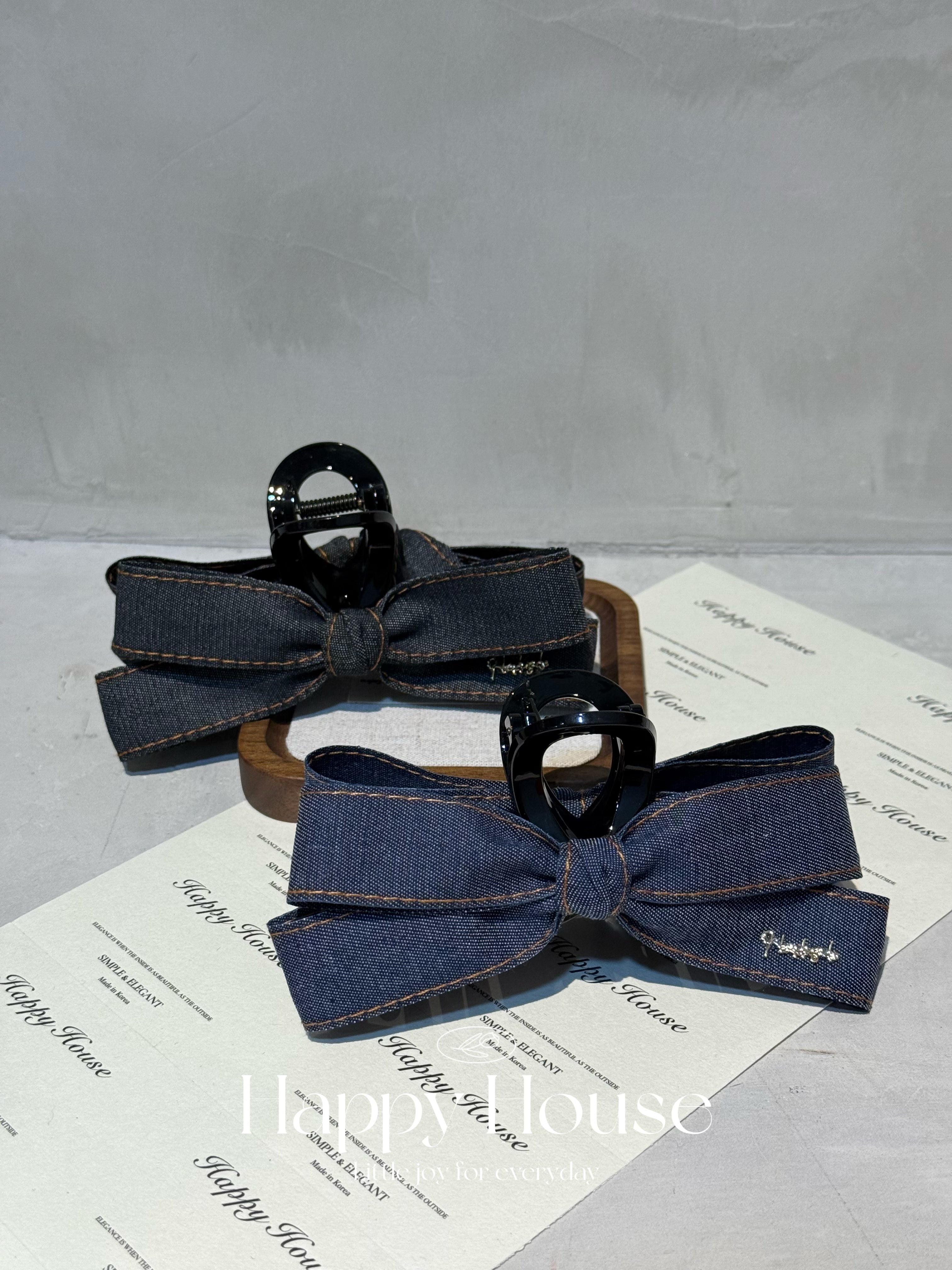 牛仔布蝴蝶結大抓夾