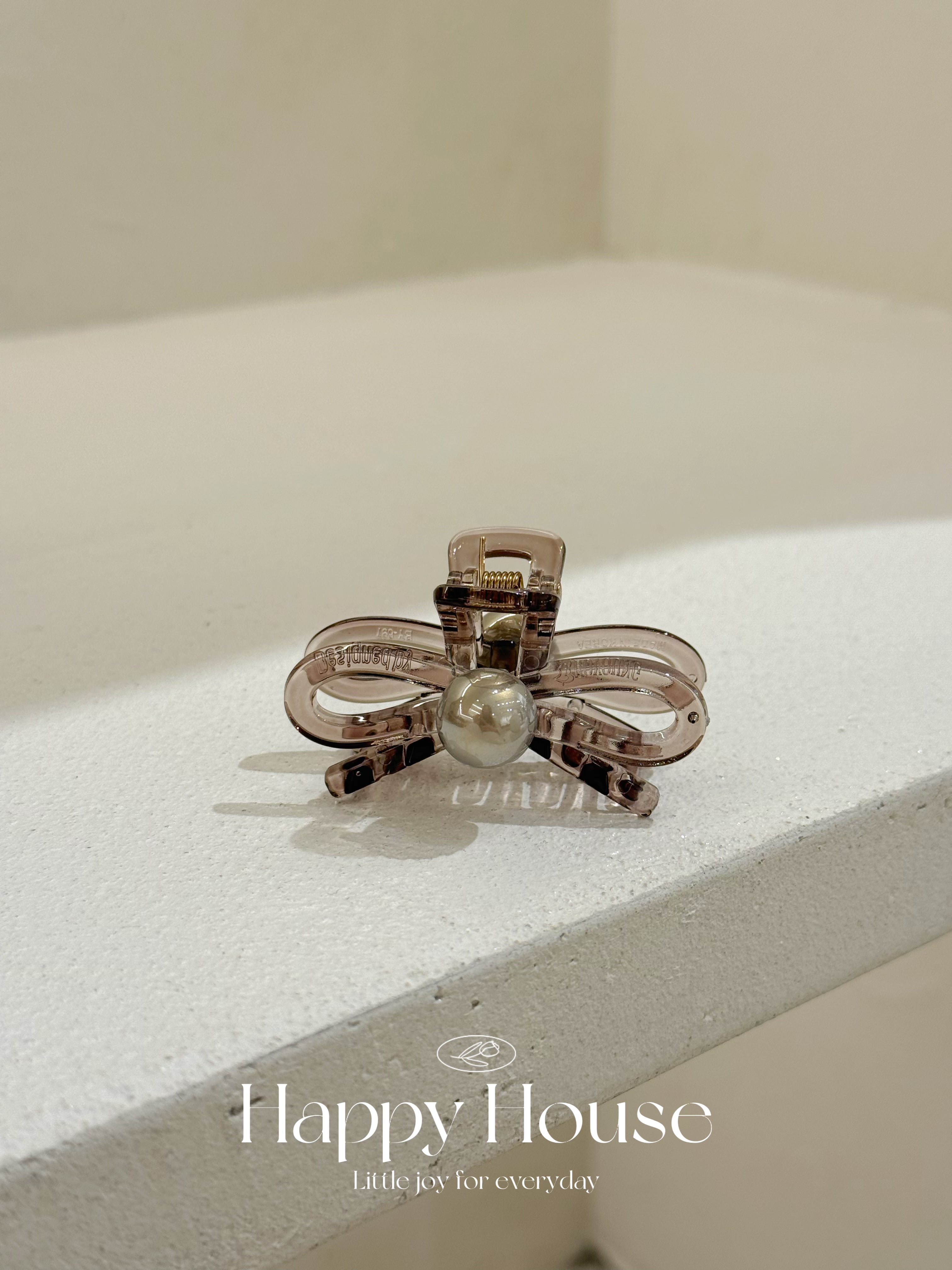 4色珍珠蝴蝶結細抓夾