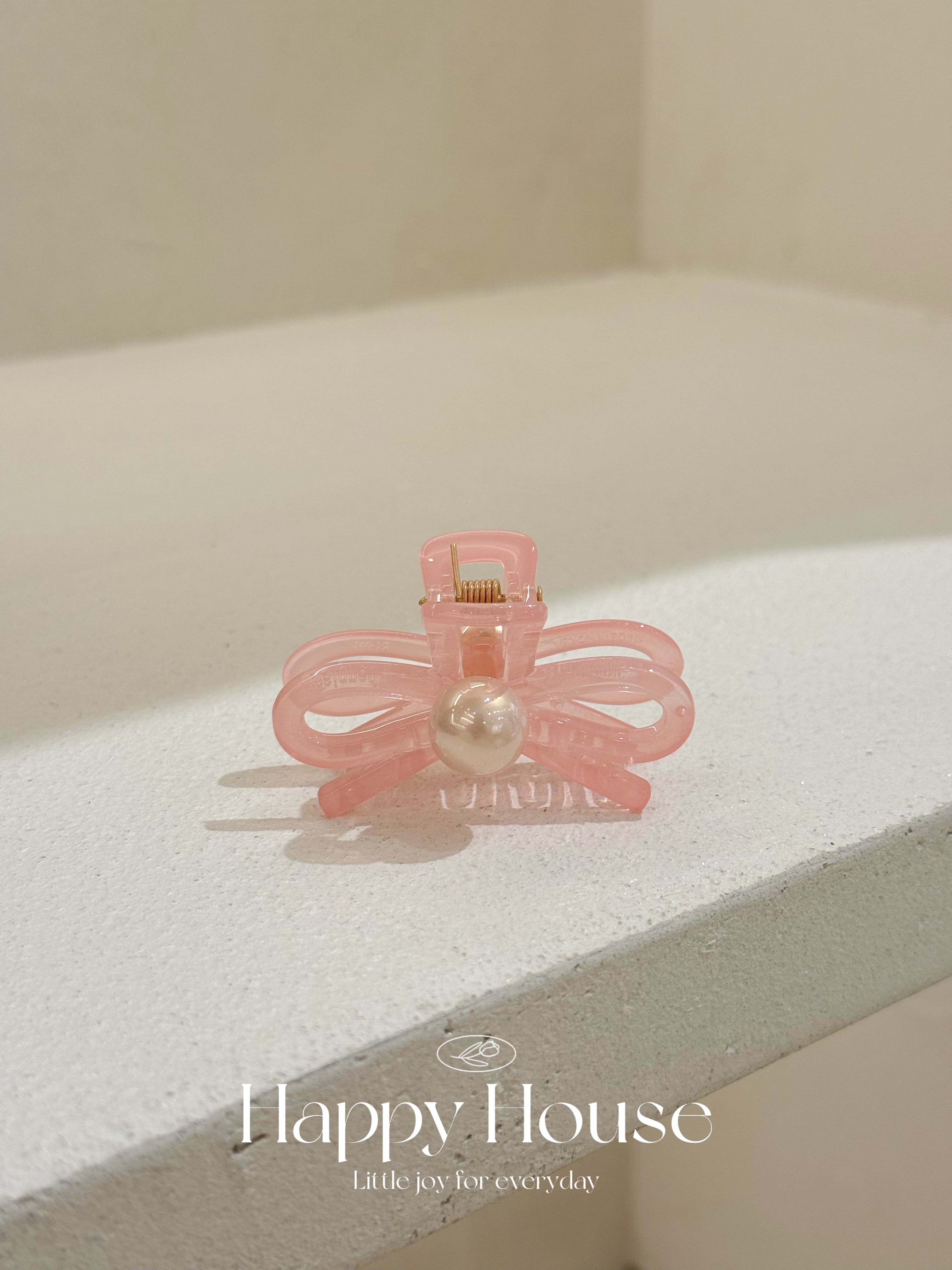 4色珍珠蝴蝶結細抓夾