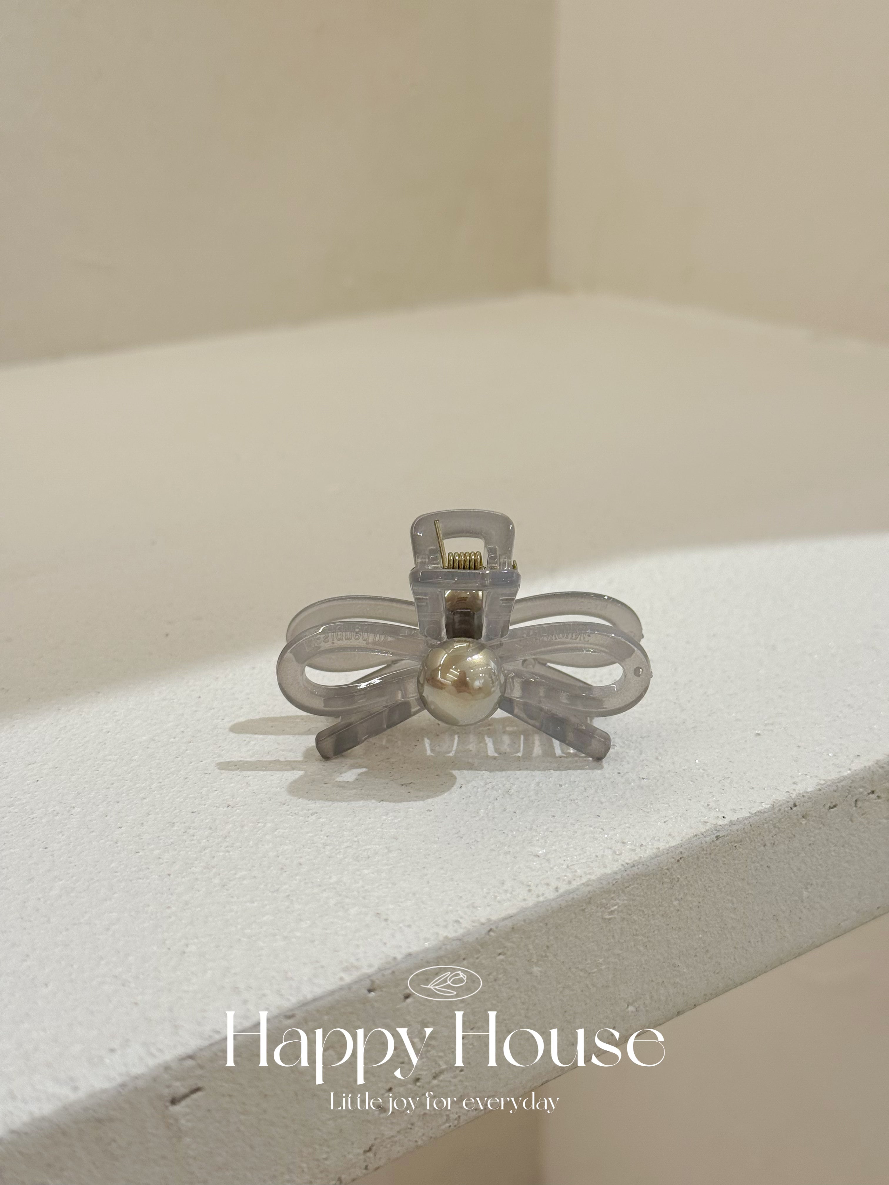 4色珍珠蝴蝶結細抓夾